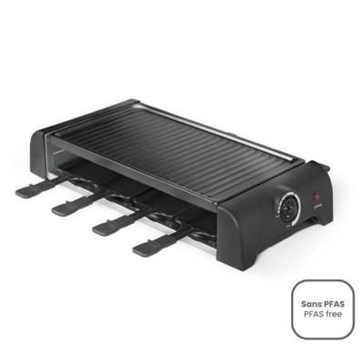 Racletteapparaat voor 8 personen - LIVOO - DOC312 - 1300W - 8 personen - Uitneembare antiaanbakgrillplaat - Regelbare thermostaat