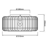 Brilliant Zwarte plafondlampWoodrow rotan - 99405/76 - thumbnail