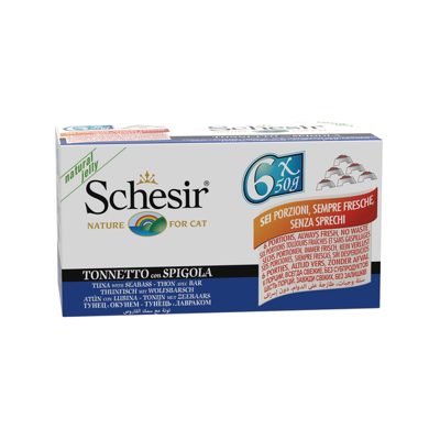 SCHESIR Tonijn in gelei - nat kattenvoer - 6x50g