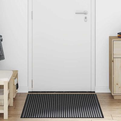 Deurmat Striped Zwart en Grijs 80 x 120 cm Polypropyleen, PVC Deurmat Striped Zwart en Grijs 80 x 120 cm Polypropyleen, PVC