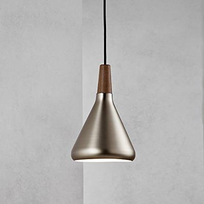 Hanglamp metaal &apos;Nori 18&apos; brushed staal E27 metaal hout 270mm DFTP