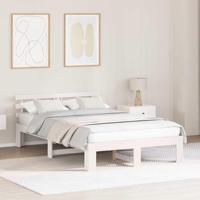 Bedframe met hoofdeinde Wit 120 x 190 cm Massief grenenhout - thumbnail