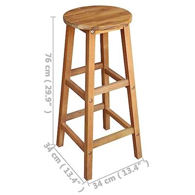Barstoelen 34x34x76 cm massief acaciahout 2 st
