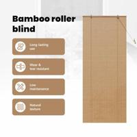 VidaXL Rolgordijn met gordijnen bruin 90 x 220 cm bamboe - thumbnail