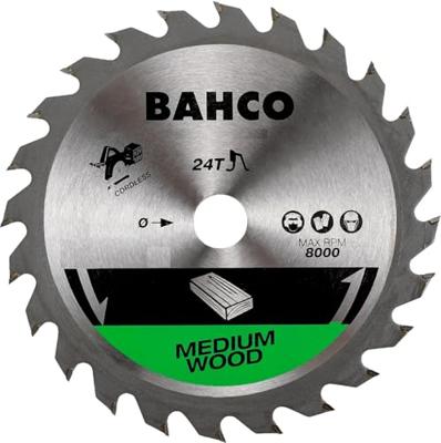 Bahco Cirkelzaagblad | hardmetaal tanden | voor snoerloze machines | voor hout | 24 TPI | 20 mm x 165 mm - 8501-165-20-24C