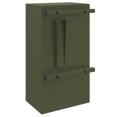 VidaXL Brievenbus met opslag met slot olijfgroen 30 x 20 x 55 cm staal