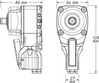 Hazet Twin Turbo Faust 9012PTT Pneumatische slagmoersleutel Gereedschapshouders: 1/2 (12.5 mm) Draaimoment (max.): 550 Nm - thumbnail