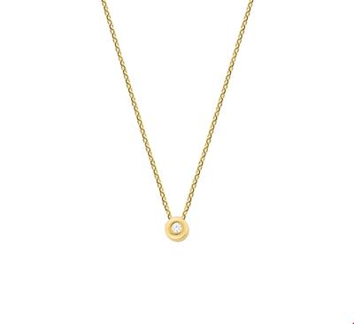 TFT Collier Geelgoud Hanger Zirkonia 1,0 mm x 41+4 cm