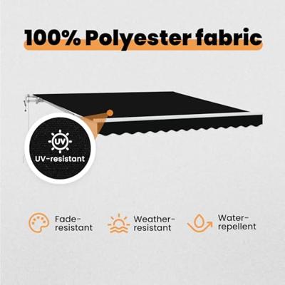 VidaXL Inklapbaar zonnescherm zwart 300 x 250 cm stof VidaXL Inklapbaar zonnescherm zwart 300 x 250 cm stof