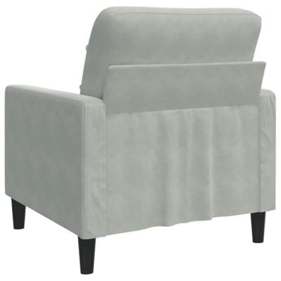 Fauteuil 60 cm fluweel lichtgrijs