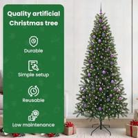 VidaXL Kunstkerstboom met 300 led met standaard groen 240 cm pe en pvc - thumbnail
