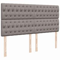 Boxspring met matras stof taupe 200x200 cm - thumbnail