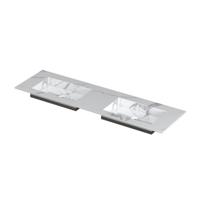 INK Post Wastafel Keramische Slab Envelop Bak Dubbel Zonder Kraangaten - 1600x450x10 mm - Statuario Glans - thumbnail