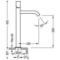 Wastafelmengkraan Tres Study Exclusive 40,5 cm 1-Knop Rond Goud Tres - thumbnail