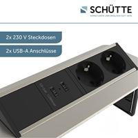 Schutte E2 inschuifbare stekkerdoos | 2-voudig stopcontact en 2 x USB 3074 - thumbnail