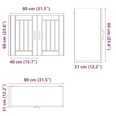 Keukenwandkast Lucca bewerkt hout wit