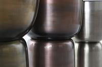 Plantenbakkenset Home ESPRIT Grijs Koper Gouden Metaal 40 x 40 x 62 cm - thumbnail