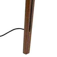 QAZQA Landelijke vloerlamp tripod walnoot hout - Tripod Classic - thumbnail