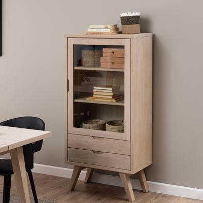 Bendt Vitrinekast 'Mads' 145 x 72cm, licht eikenfineer Bendt Vitrinekast 'Mads' 145 x 72cm, licht eikenfineer