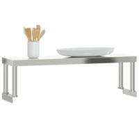 Verhoging voor werktafel 110x30x35 cm roestvrij staal - thumbnail