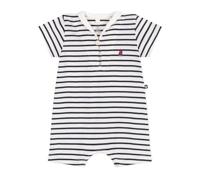 Combicourte baby met trui-kraag PETIT BATEAU in gestreept katoen marineblauw - thumbnail
