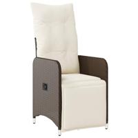 Tuinstoelen 2 st verstelbaar met tafel poly rattan bruin - thumbnail