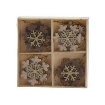 Houten Hangdecoratie Set, 8st. Houten Hangdecoratie Set, 8st.