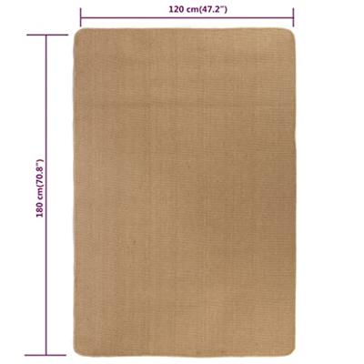 VidaXL Tapijt met latex onderkant 120x180 cm jute natuurlijk
