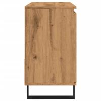 Badkamerkast 65x33x60 cm bewerkt hout artisanaal eikenkleurig - thumbnail