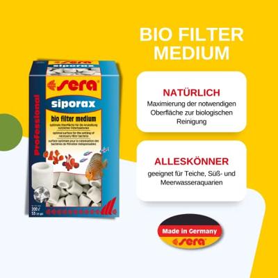 sera Siporax Aquariumfiltermateriaal, 1000 ml (290 g), maximale optimalisatie van biologische filtering, biofilter, medium, biologische filtering voor aquaria