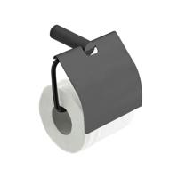 Wiesbaden Ida toiletrolhouder met klep gunmetal - thumbnail