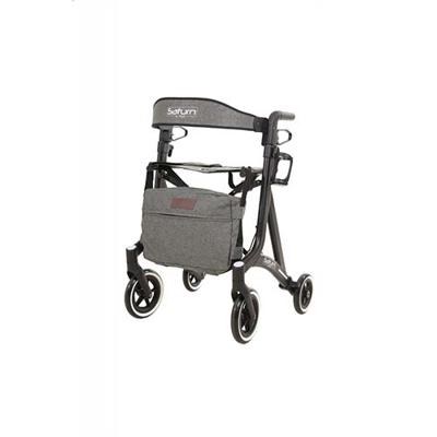 Lichtgewicht rollator Saturn (7,3 kg) | Mat-zwart | Incl. Stokhouder, Fleshouder, Rugband en tas | PR30266-BK | Able2