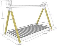 Vipack Bed Tipi - wit/naturel - 90x200 cm - thumbnail