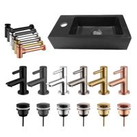 Fonteinset Wiesbaden Rhea Mini Links Quartz Mat Zwart (Mix & Match) - thumbnail