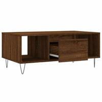 Salontafel 90x50x36,5 cm bewerkt hout bruin eikenkleur - thumbnail