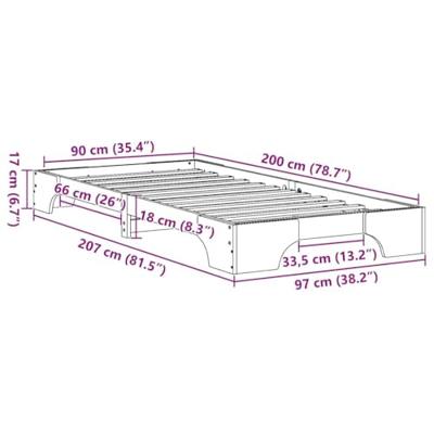 Bedframe Massief grenenhout 90 x 200 cm Massief grenenhout
