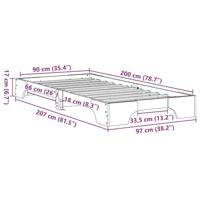 Bedframe Massief grenenhout 90 x 200 cm Massief grenenhout - thumbnail