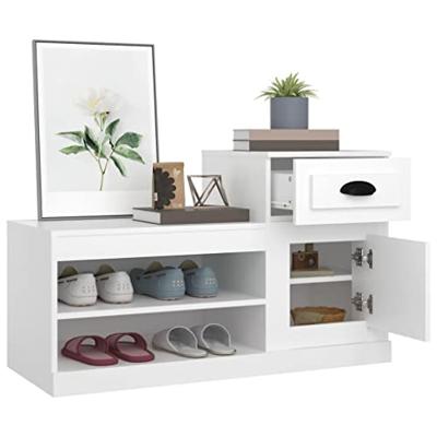 Schoenenkast 100x42x60 cm bewerkt hout wit