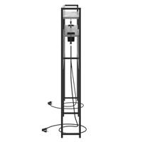 Opberghoofdbord met plank Grijs sonoma 135 cm Bewerkt hout - thumbnail