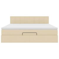 Ottoman bed met matras 180x200cm stof crèmekleurig - thumbnail