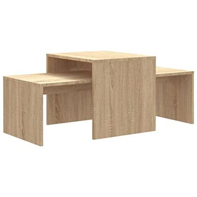 VidaXL Salontafelset 100x48x40 cm bewerkt hout sonoma eikenkleurig
