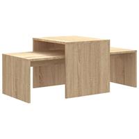 VidaXL Salontafelset 100x48x40 cm bewerkt hout sonoma eikenkleurig - thumbnail