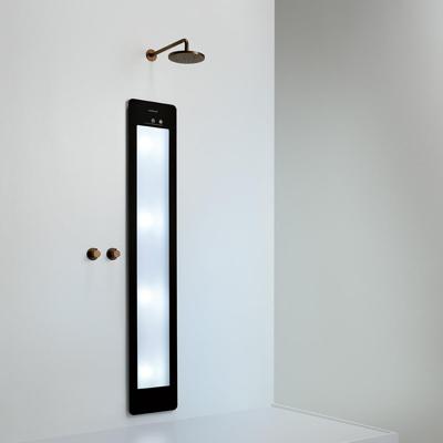 Sunshower Round Large Plus - Inbouw - Infrarood + Uv - 33 x 185 x 10 cm - Zwart