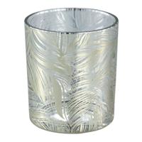 Marsh Clear glass tealight gold feather leave L - thumbnail