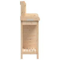 Oppottafel met kast 110,5x45x124,5 cm massief vurenhout - thumbnail