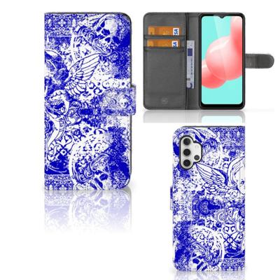 Telefoonhoesje met Naam Samsung Galaxy A32 5G Angel Skull Blauw Telefoonhoesje met Naam Samsung Galaxy A32 5G Angel Skull Blauw