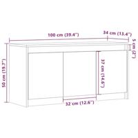Tv-meubel met LED 100x34x50 cm bewerkt hout bruin eikenkleurig - thumbnail