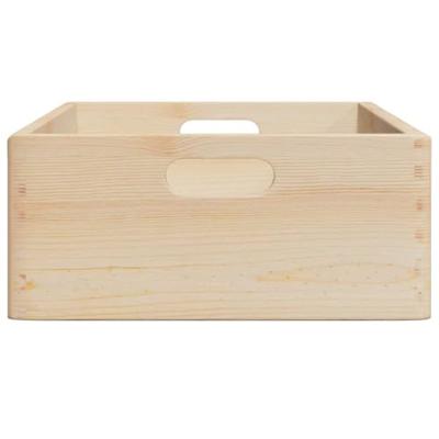 VidaXL Houten kist met handvatten 40x30x13 cm massief grenenhout - thumbnail