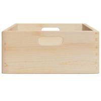 Houten kist met handvatten 40x30x13 cm massief grenenhout - thumbnail