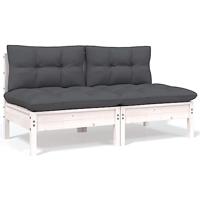 9-delige Loungeset met kussens massief grenenhout - thumbnail